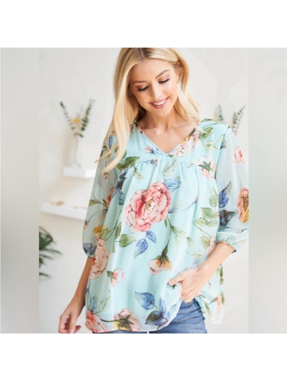 Perfect Peach Boutique Blouse NWOT